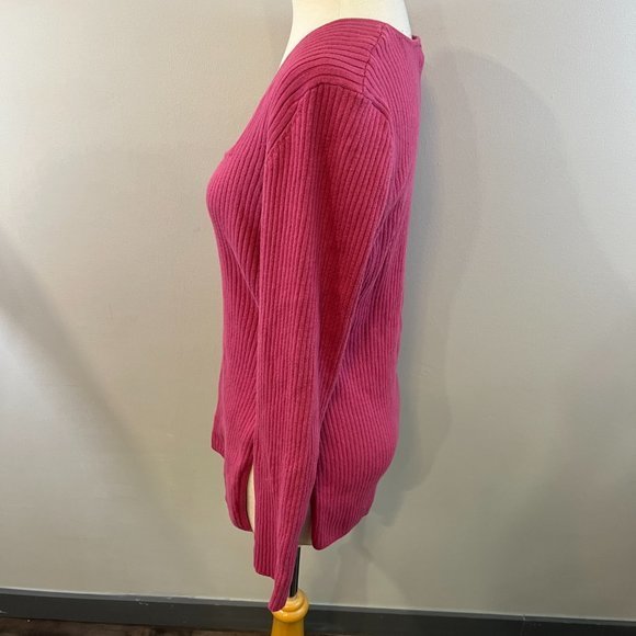 NWOT OPEN EDIT Rib Scoop Neck Sweater in Pink‎ Malaga (XL) - Picture 3 of 7